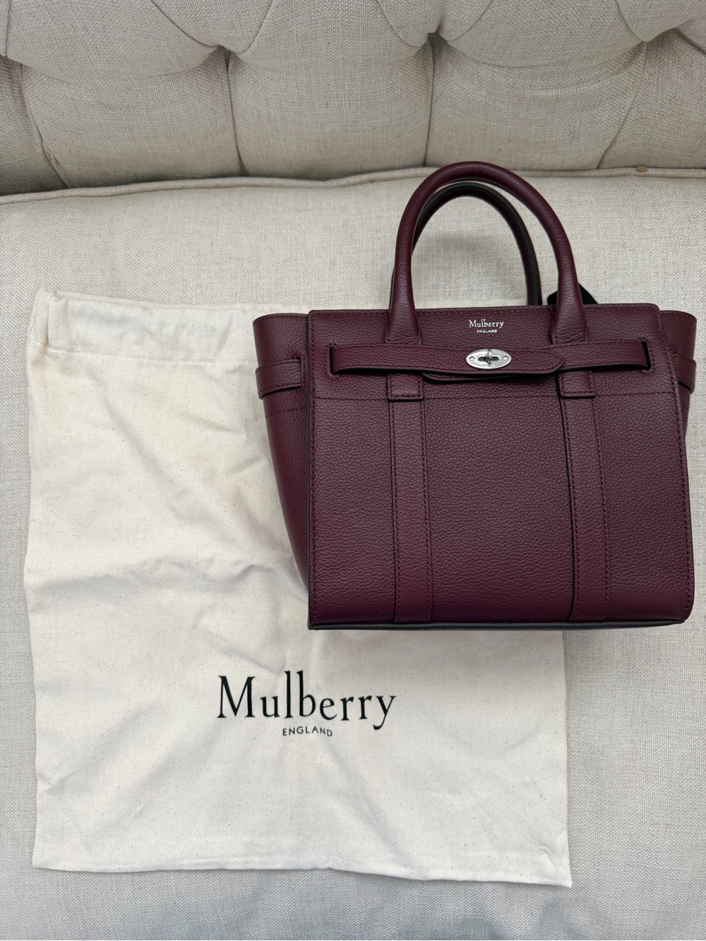 Mulberry Mini Zipped Bayswater - oxblood color - Picture 3 of 6